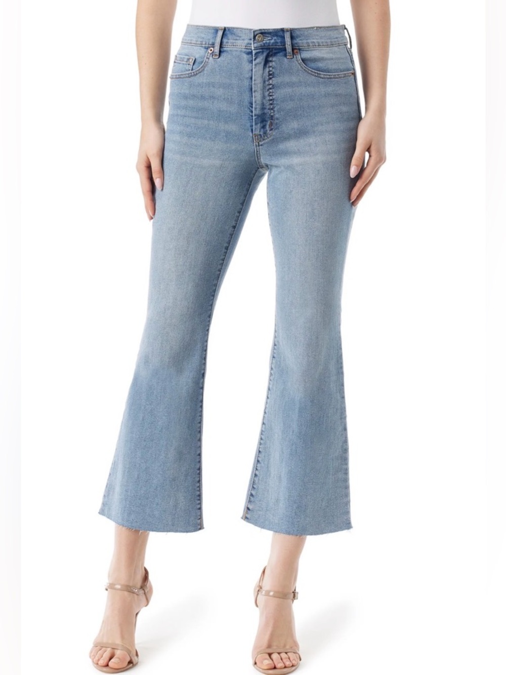 Jessica Simpson Light Blue Cropped Ankle Flare Jeans Size 10
